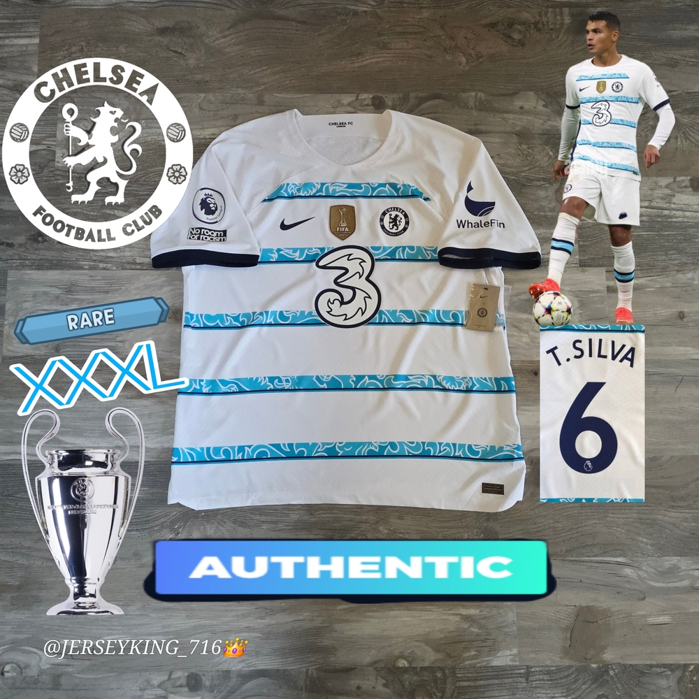 Nike Chelsea FC Thiago Silva #6 2022/2023 Authentic Away Jersey Rare 3XL EPL
